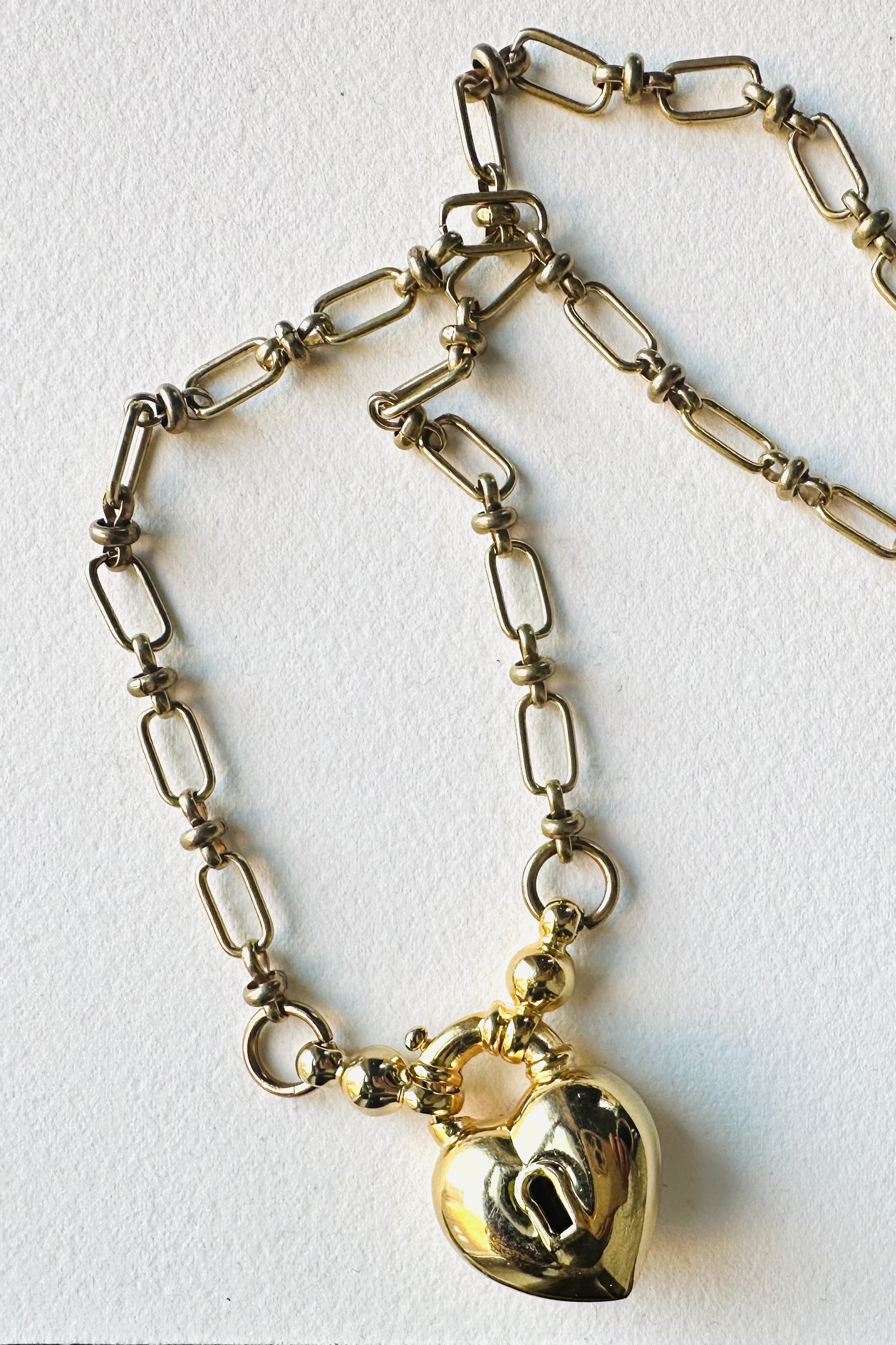golden heart locket chain