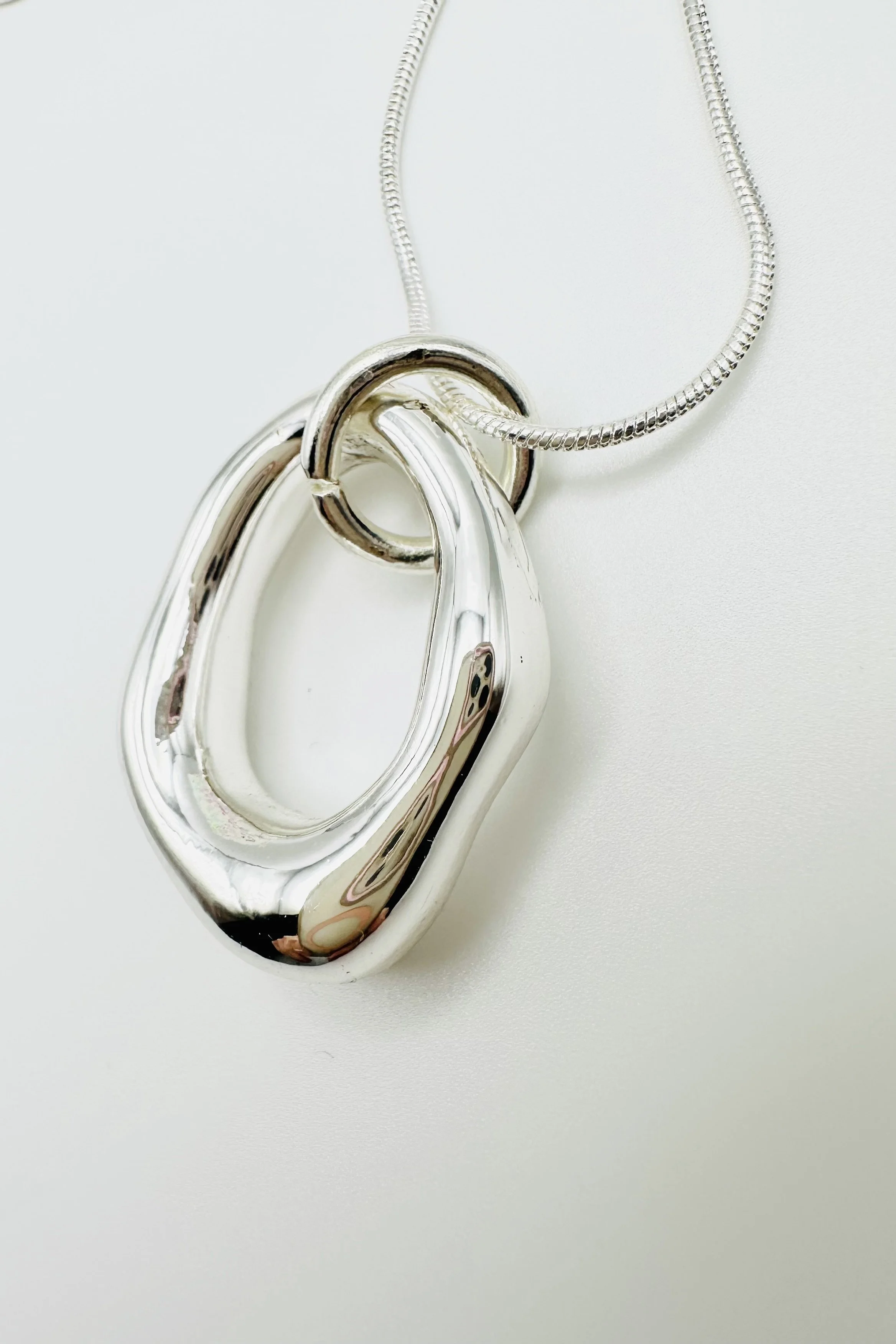 Silver Sculptural Void Necklace