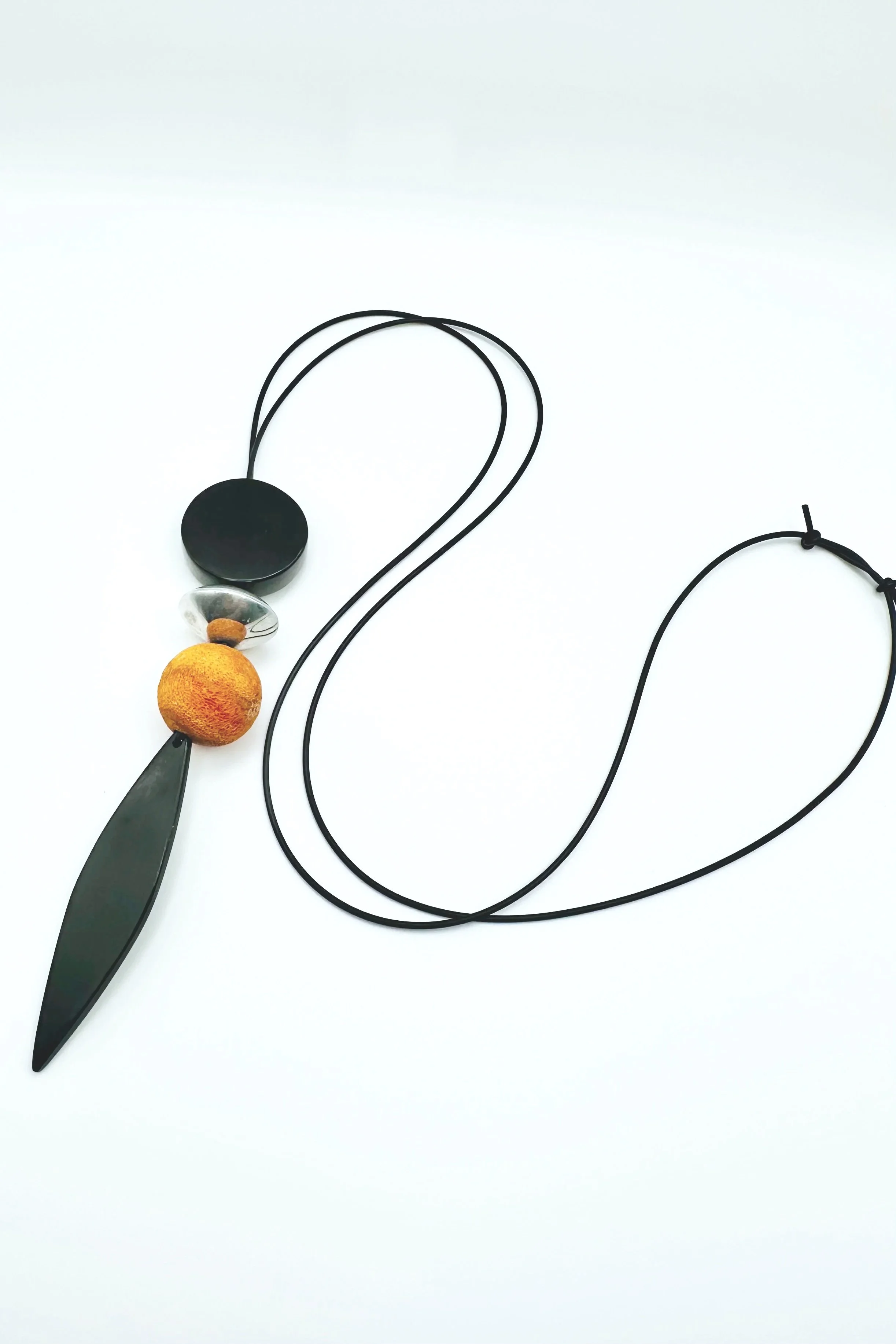 sculptural stacked geometries necklace