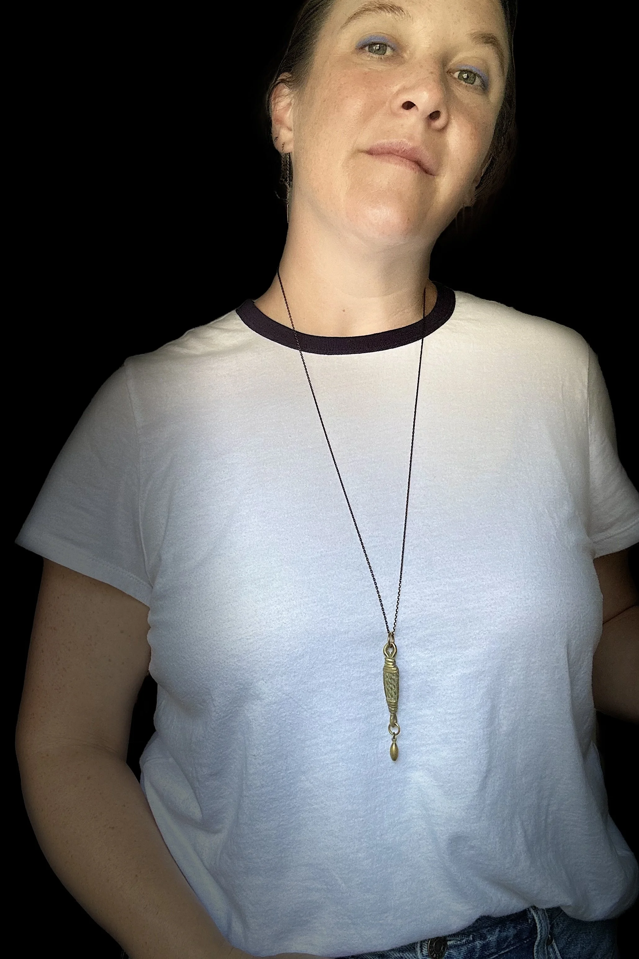 Brass fisherman’s knot necklace