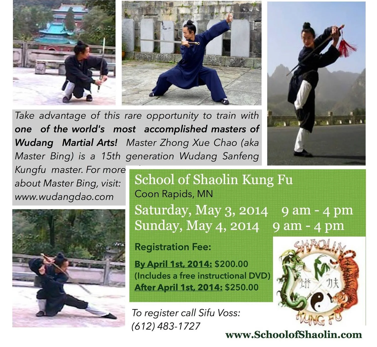Wudang Taoist Sword Seminar at Minneapolis, May 3-4, 2014