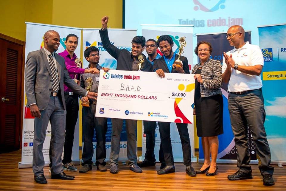 Teleios Code Jam 2014 competition winners, Team B.H.A.D of the UWI St. Augustine