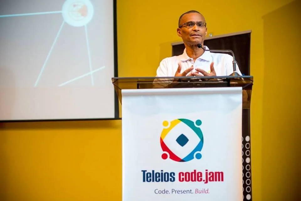 Ronald Hinds, C.E.O of Teleios Systems Limited, closing with words of encouragement for participants
