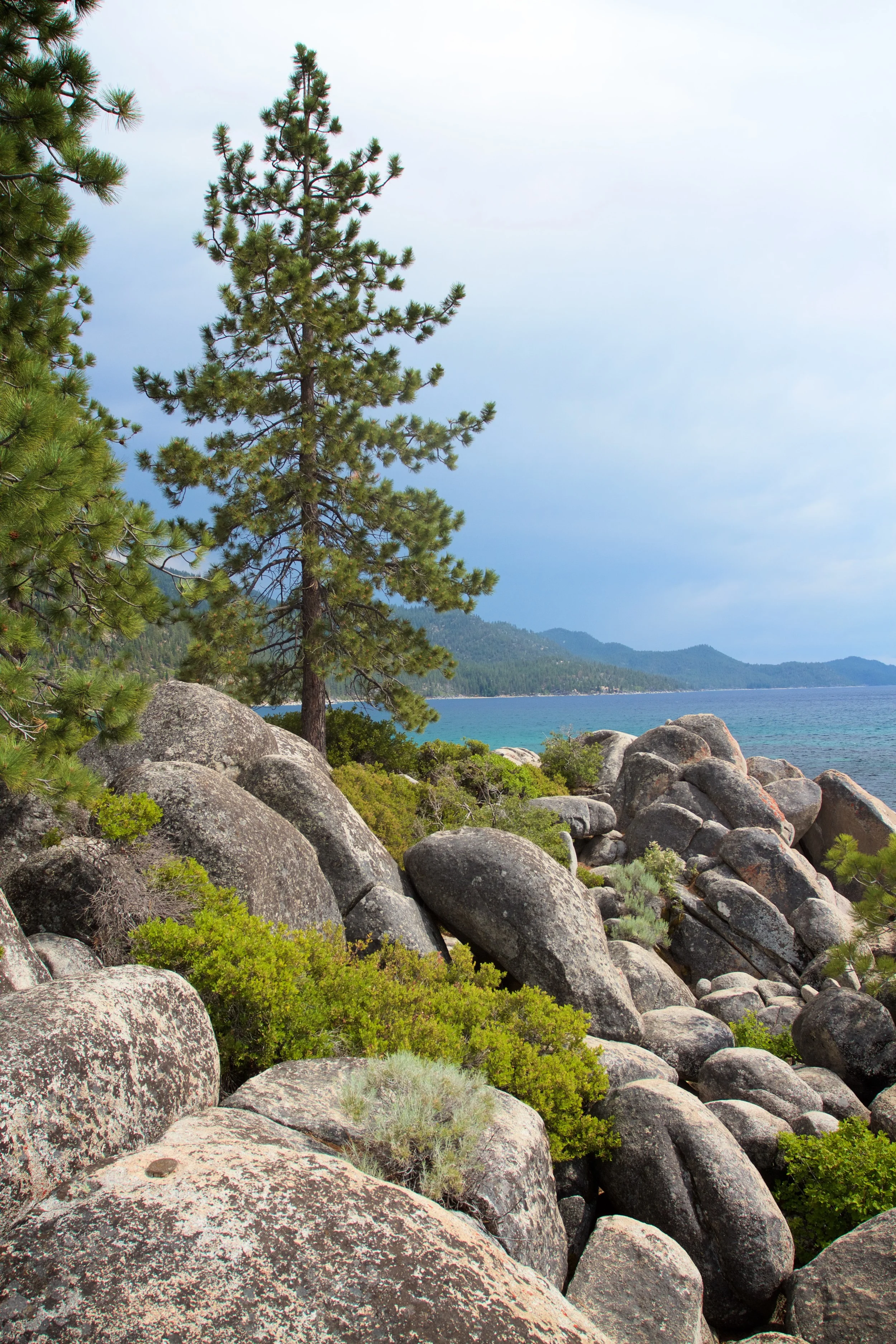 Granite boulders along the other edge of Sand Harbor