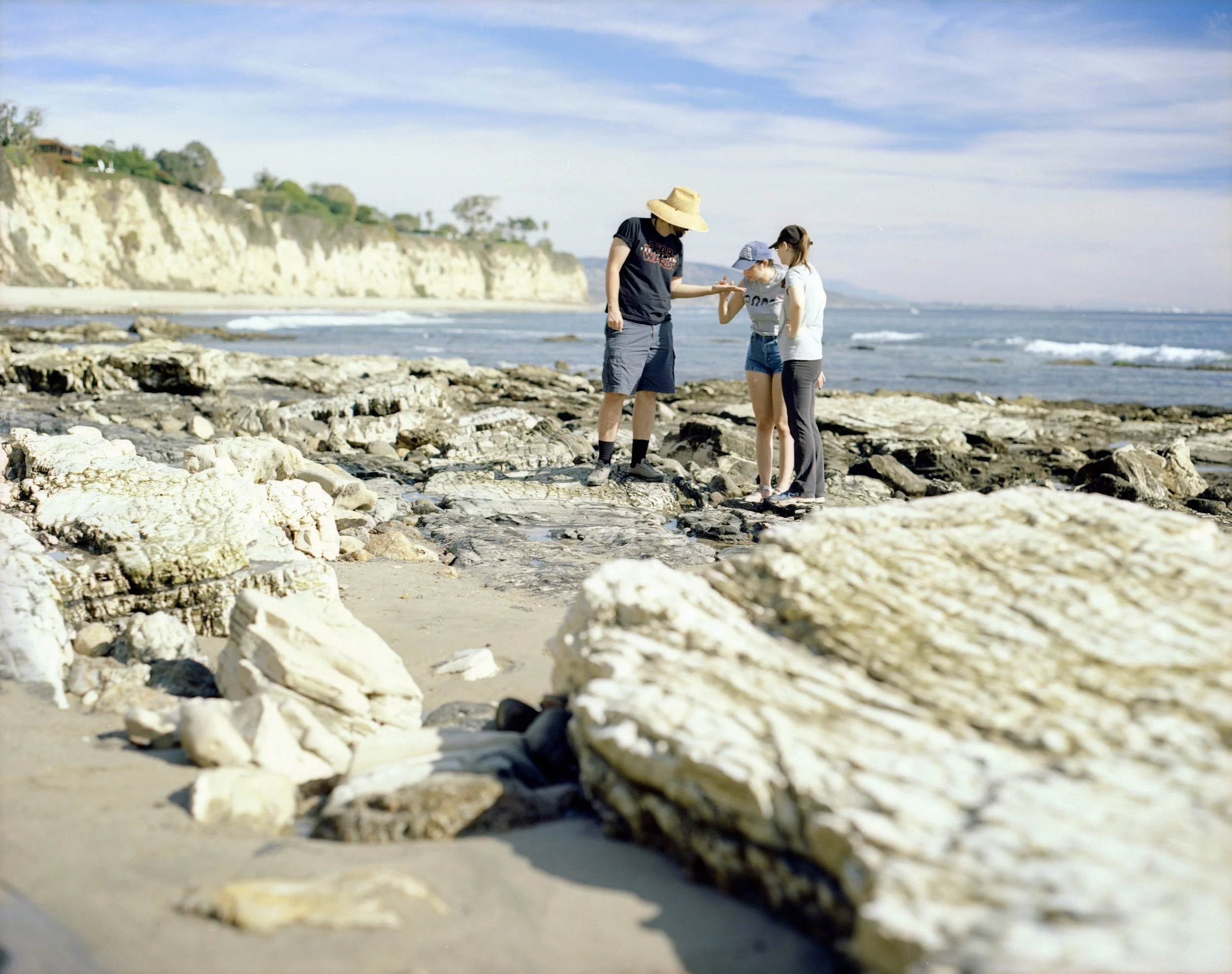 Malibu tide pools, 2018. Pentax 6x7 + 105mm f/2.4. A wonderful weekend trip to LA included a nice walk along Malibu. I home processed this with a powder based kit. There is some extra density due to blix exhaustion and color shifts. This is after balancing color in post.
