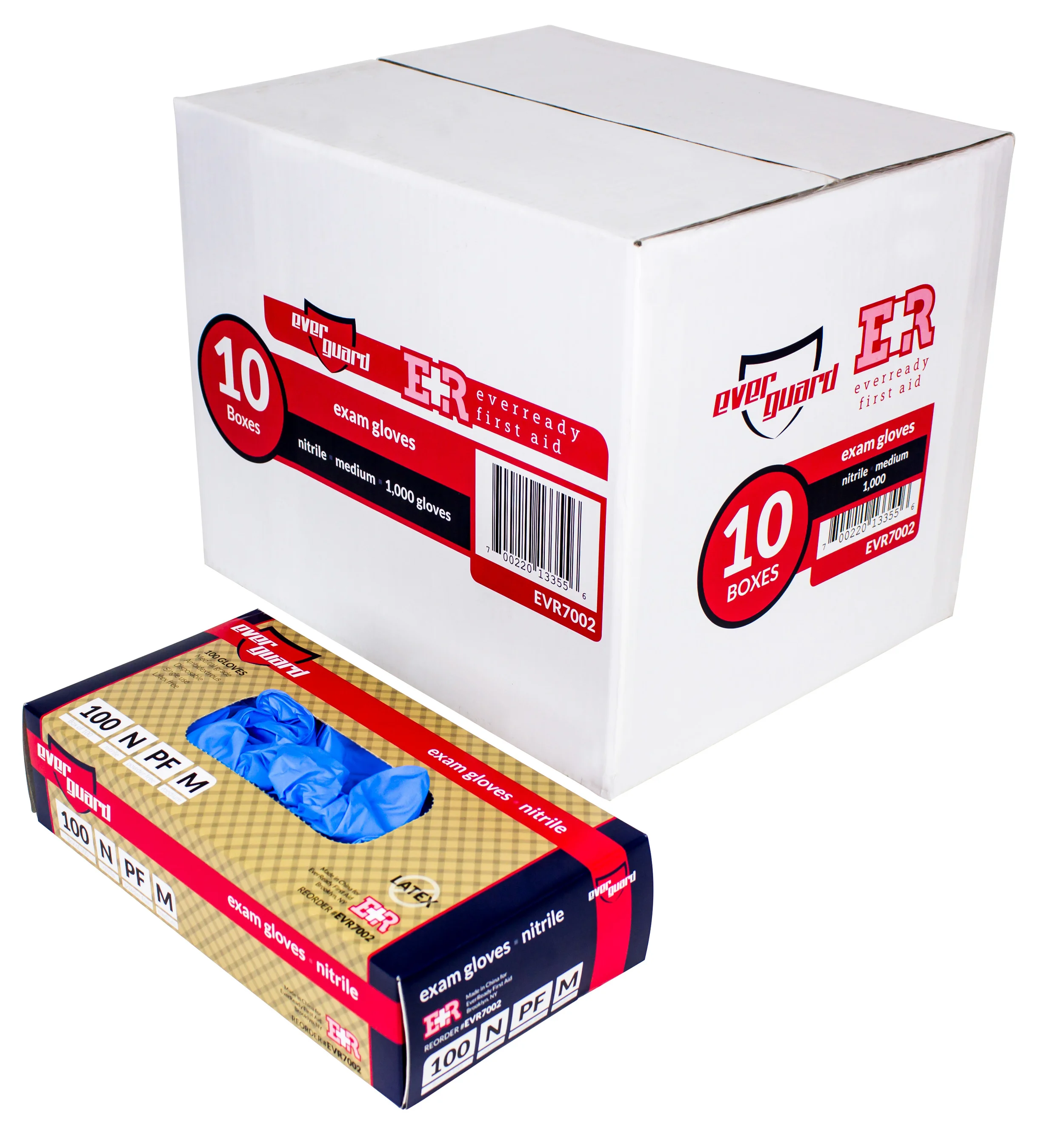 EverGuard Exam Gloves, Nitrile, Case/1,000, Medium — Ever Ready First Aid