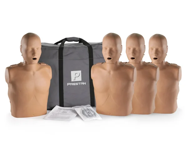 Prestan Professional Adult CPR Manikin With Monitor - Dark Skin Tone, Includes 10 Lung Bags