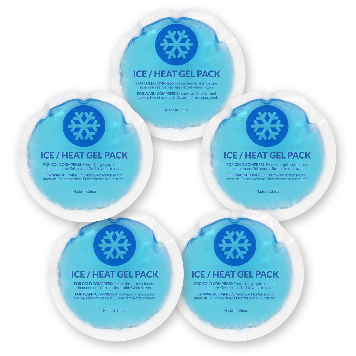 EverOne Round Reusable Gel Ice Pack with Cloth Backing for Hot & Cold  Therapeutic Use, First Aid, Injuries, Breastfeeding, 5 Count — Ever Ready  First Aid