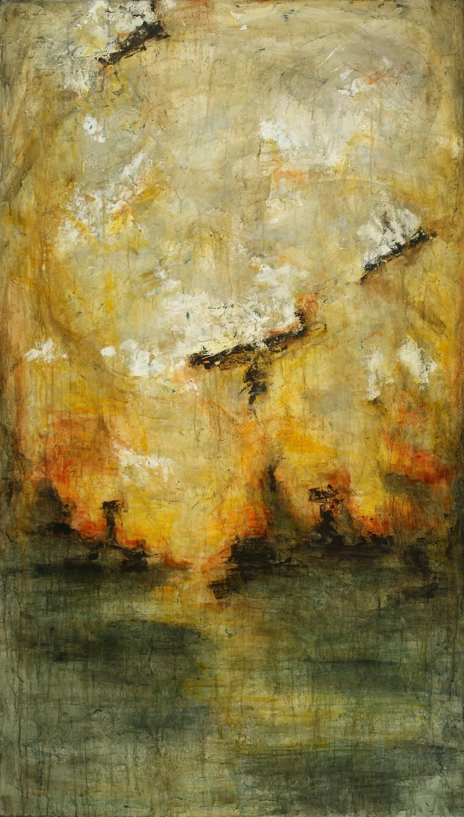 Journey Inland Oil and Acrylics on Canvas 70"x40", 2011 Private collection