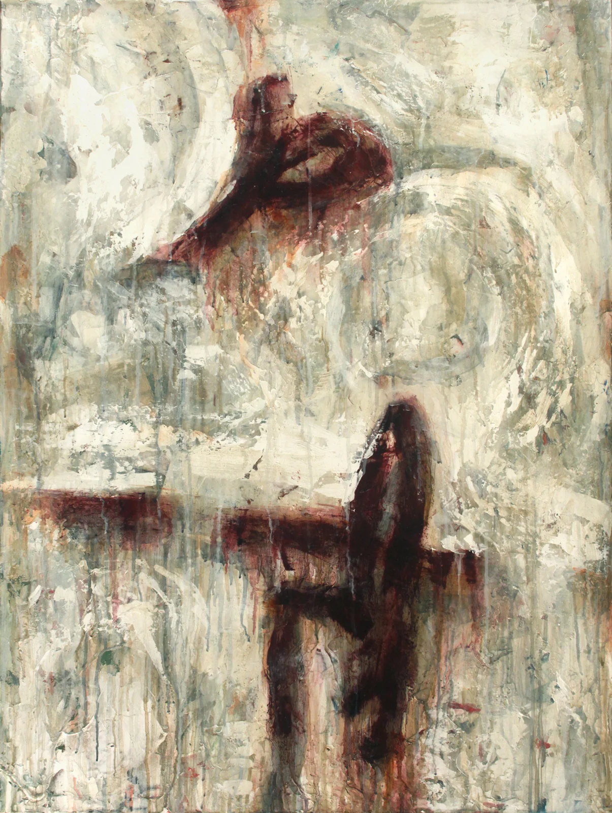 Processed Maroon Oil and Acrylics on Canvas 30"x40", 2012 Private Collection
