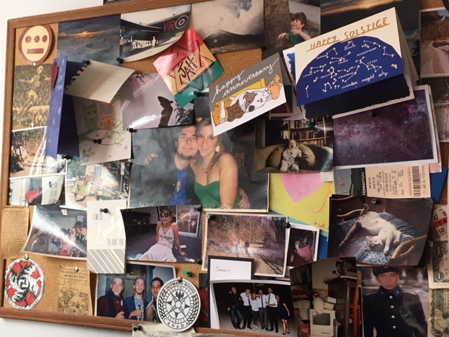 My husband's man cave is filled with momentos. Luckily, he's also a Maximalist of sorts. 