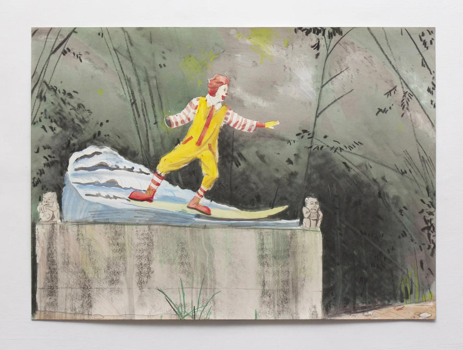Untitled 2014 watercolor and charcoal on paper 15 x 20 inches