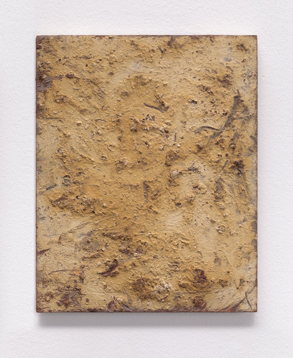 "Trace 25" 2018, Hand-made oil paint from foraged clays on wood, 10” x 8”