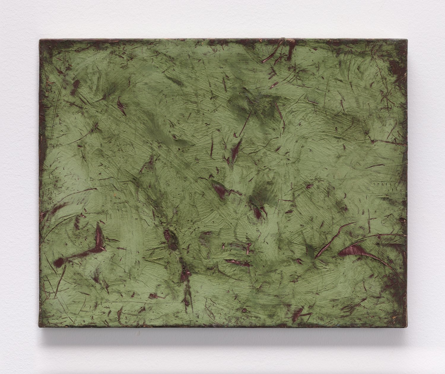 "Trace 122", 2022, Hand-made oil paint from foraged clays on canvas, 12" x 16”