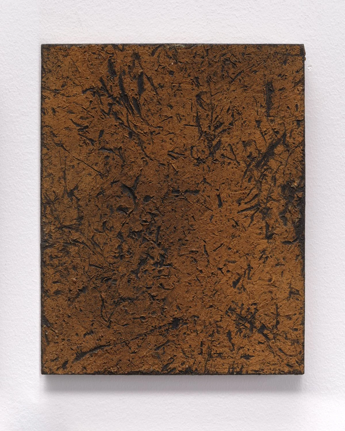 "Trace 108", 2020, Hand-made oil paint from foraged clays on wood, 10” x 8”