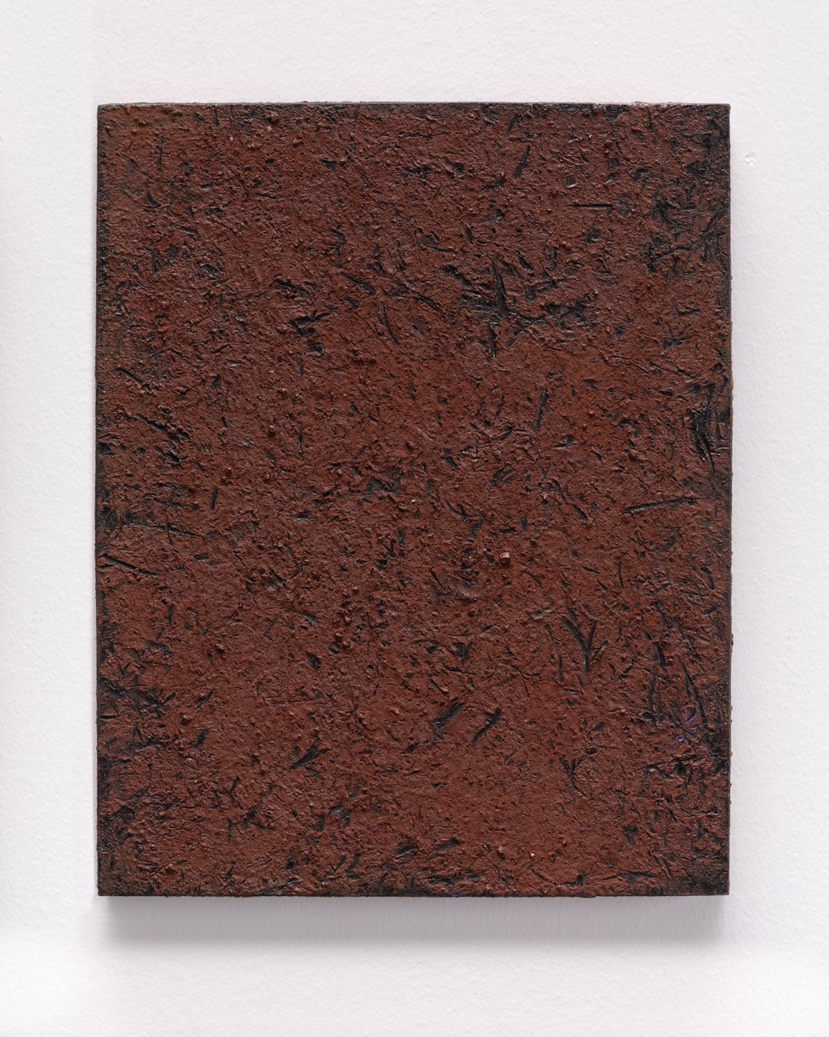 "Trace", 2020, Hand-made oil paint from foraged clays on wood, 10” x 8”