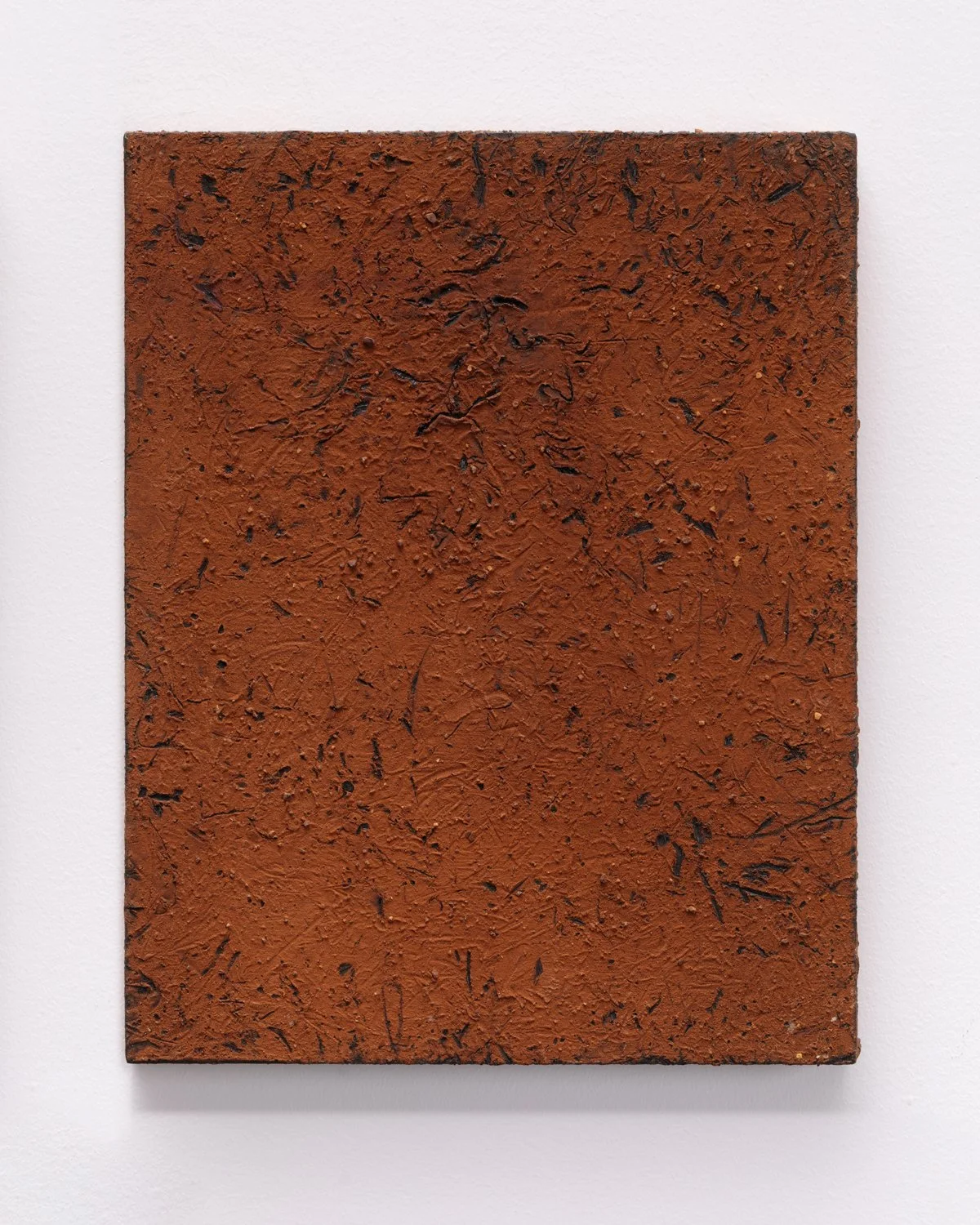 "Trace 110", 2020, Hand-made oil paint from foraged clays on wood, 14” x 11”