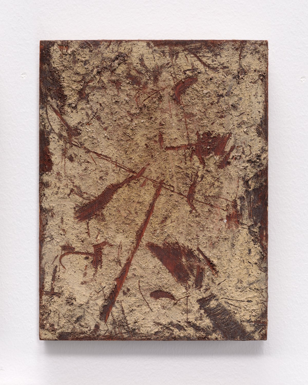 "Trace 77", 2019, Hand-made oil paint from foraged clays on wood, 8”x 6”