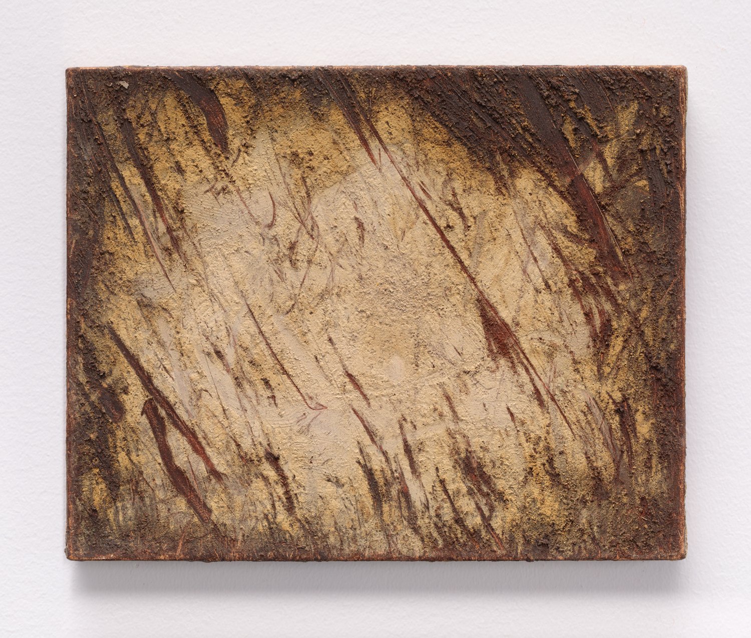 "Trace 99", 2020, Hand-made oil paint from foraged clays on linen, 10” x 8”