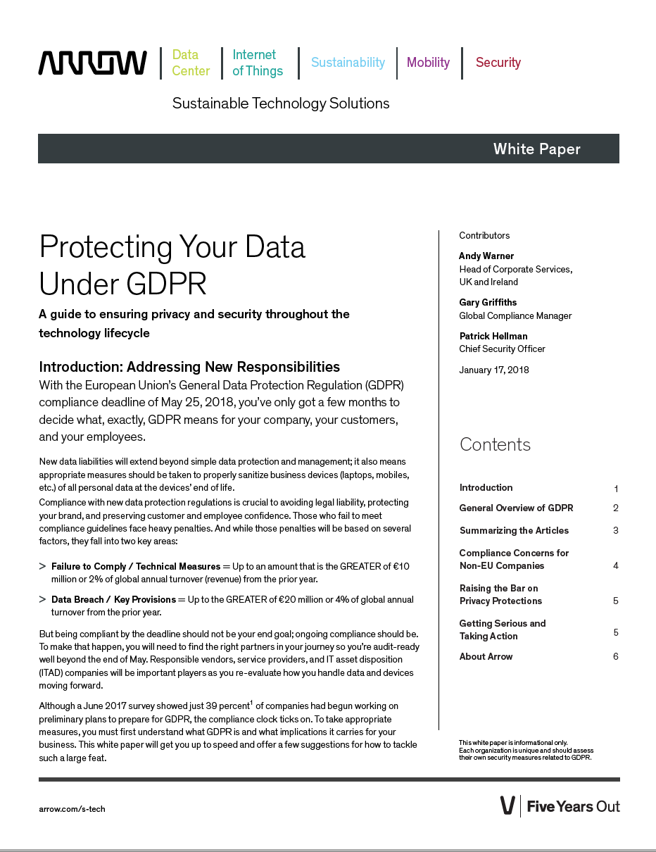 Arrow Electronics - Protecting Your Data Under GDPR