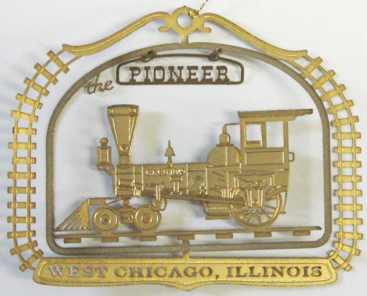 1998- Pioneer Locomotive (Out of Stock) This was the first locomotive used by the Galena & Chicago Union Railroad which began operating west from Chicago in October of 1848. Tracks reached what would become known as Junction (now West Chicago) in November of 1849. A year later, the newly created Aurora Branch Railroad borrowed the ten ton engine to run its cars from Junction to Aurora. The Pioneer was a second-hand Baldwin engine which remained in regular service until 1858, pulling a maximum load of seven cars. Since 1972 the Pioneer has been on exhibit at the Chicago History Museum.