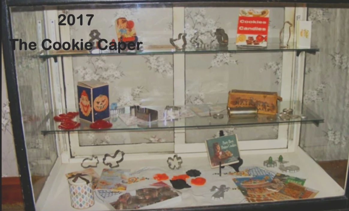 2017 
The Cookie Caper  | 

All things cookies! Cookies are a favorite treat, and the Kruse House Museum displayed sure made visitors’ mouths’ water!