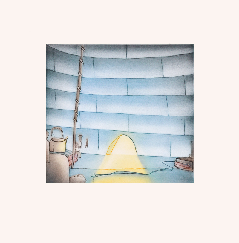 2. ITEE POOTOOGOOK SUNLIT INTERIOR Etching & Aquatint on Arches White Printer: Studio PM 44 x 42.5 cm $ 500.00