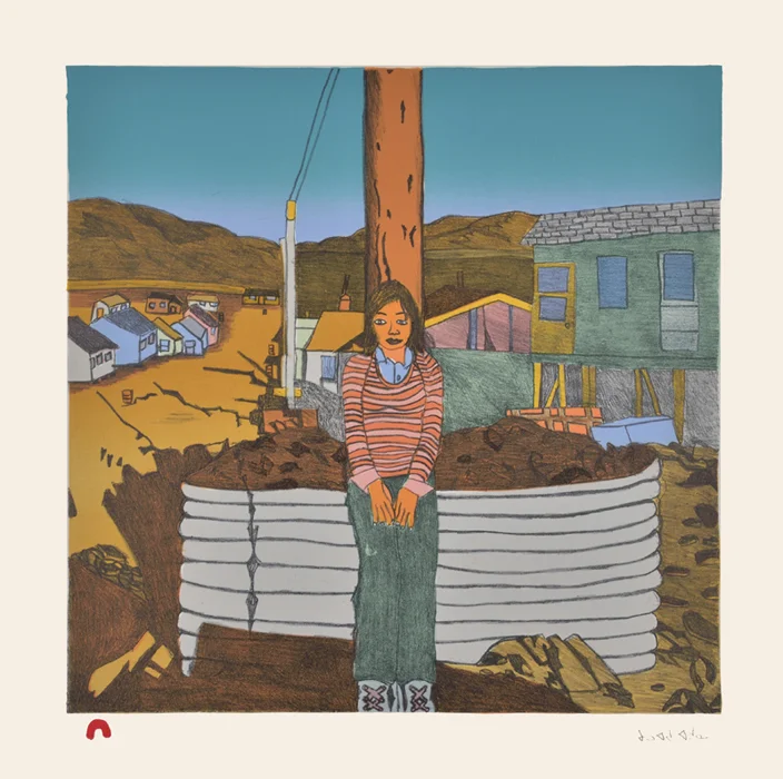 Kudluajuk Ashoona SUNDAY AFTERNOON Lithograph 2015 39 x 38.3 cm $500.00 CDN Released in the 2015 collection Dorset ID#: 15-12