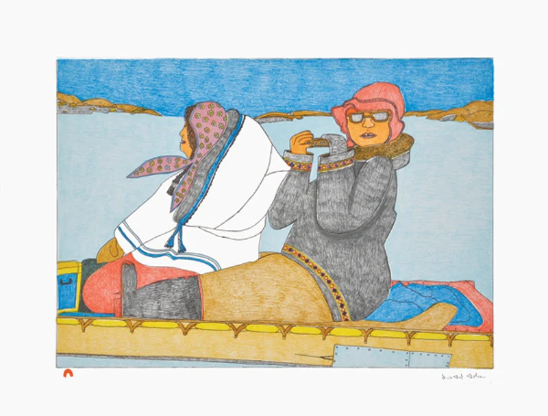 Kudluajuk Ashoona SNAPSHOT Lithograph 2014 51.5 x 66.3 cm $400.00 CDN Released in the 2014 collection Dorset ID#: 14-06