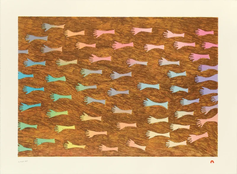 Papiara Tukiki HELPING HANDS Lithograph 2012 57 x 76.5 cm $600.00 CDN Released in the 2012 collection Dorset ID#: 12-16