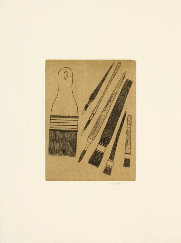 Pudlo Samajualie AMIARUTIIT (BRUSHES) Etching & Chine Colle 2012 40 x 30 cm $350.00 CDN Released in the 2012 collection Dorset ID#: 12-23