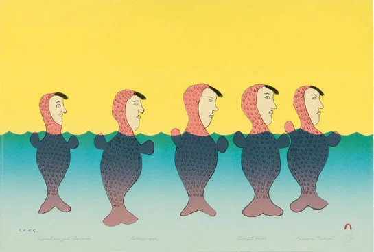 Papiara Tukiki SYNCHRONIZED SEDNAS Lithograph 2005 38.4 x 56.5 cm $400.00 CDN Released in the 2005 collection Dorset ID#: 05-28
