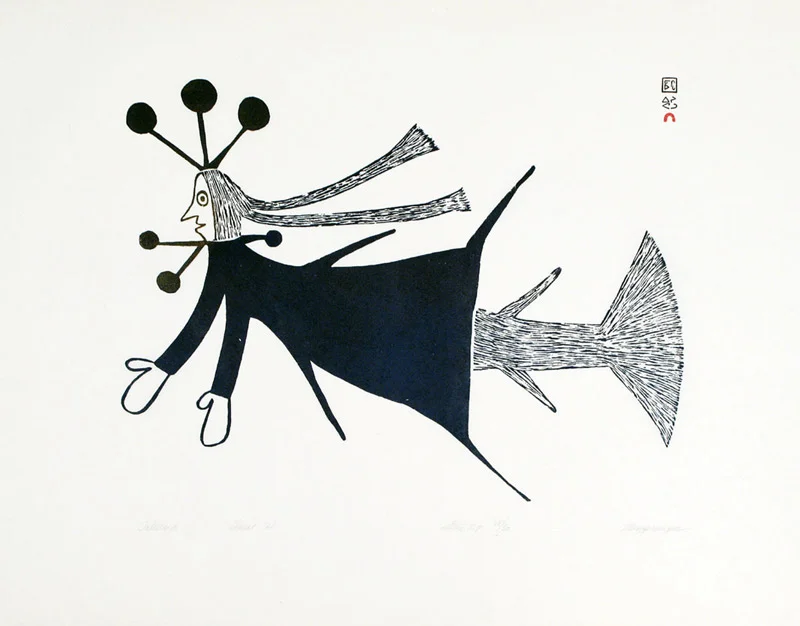 Ningeeuga Oshuitoq TALEELAYO Stonecut 1968 62.5 x 75.8 cm $800.00 CDN Released in the 2004 Spring collection Dorset ID#: 04S-06