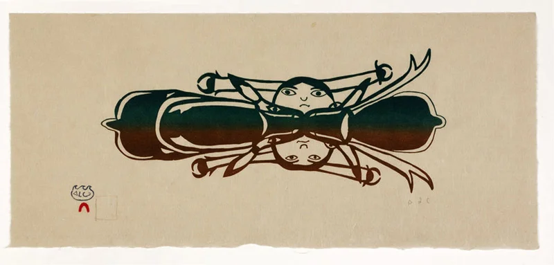 Ohotaq Mikkigak SPIRIT REFLECTION Stonecut 2002 20.6 x 45.7 cm $350.00 CDN Released in the 2002 collection Dorset ID#: 02-24
