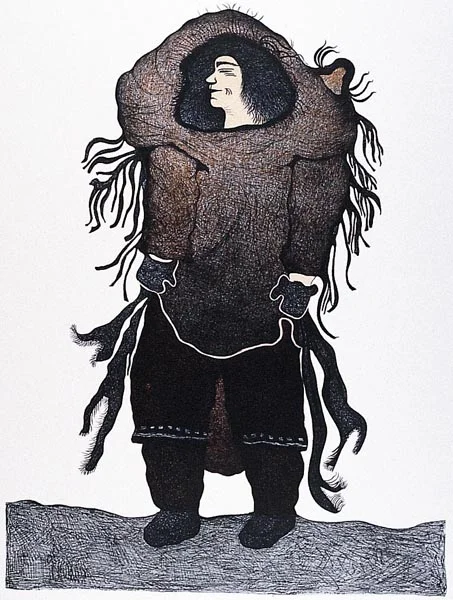 Pitaloosie Saila THE OUTCAST Lithograph 2001 76.5 x 57.4 cm $600.00 CDN Released in the 2001 collection Dorset ID#: 01-29