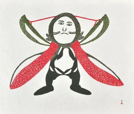 Ohotaq Mikkigak SHAMAN POSSESSED Stonecut 2000 56 x 66.2 cm $450.00 CDN Released in the 2000 collection Dorset ID#: 00-26