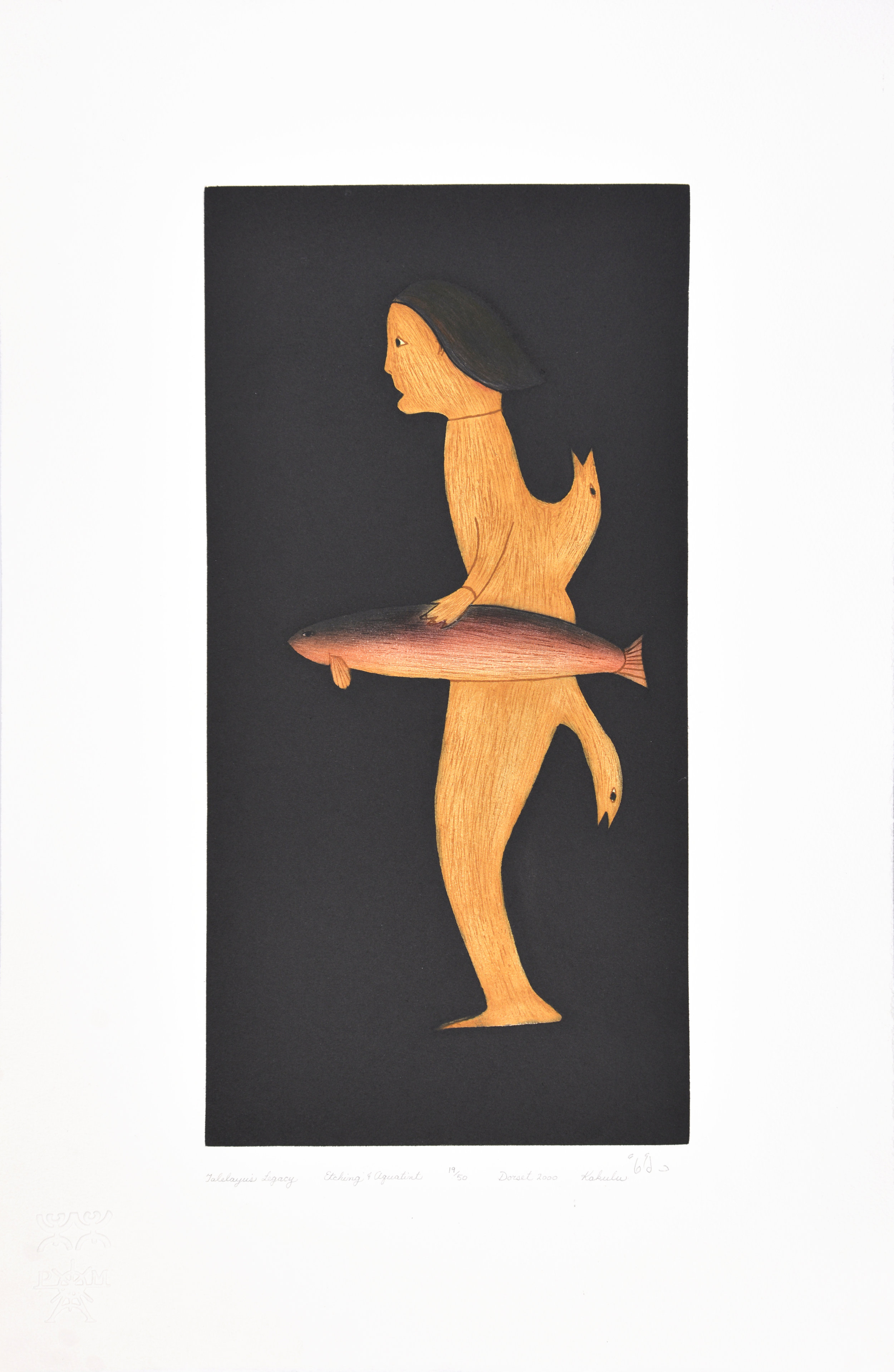 Kakulu Saggiaktok TALELAYU'S LEGACY Etching & Aquatint 2000 60.5 x 40.5 cm $450.00 CDN Released in the 2000 Spring collection Dorset ID#: 2000-S07