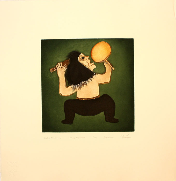 Pitaloosie Saila SOUL OF THE DANCER Etching & Aquatint 2000 59.5 x 58 cm $450.00 CDN Released in the 2000 Spring collection Dorset ID#: 2000-S16