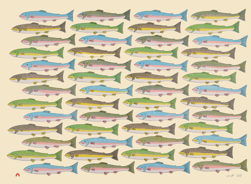 PAUOJOUNGIE SAGGIAK Counting Char Lithograph 2016 56 x 76.5 cm $ 550 Dorset ID#: 16-13