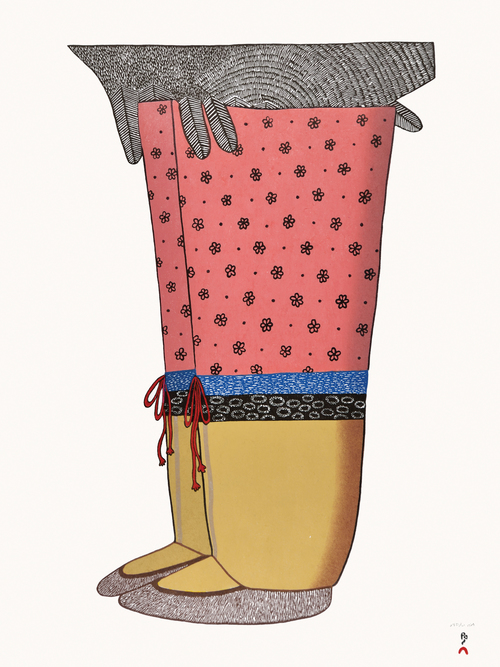 NINGEOKULUK TEEVEE My New Boots Stonecut & Stencil 2016 62 x 46.7 cm $ 800 Dorset ID#: 16-21