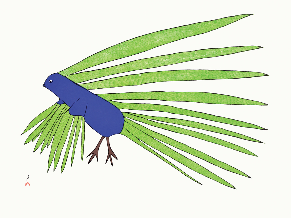 KAKULU SAGGIAKTOK Green Feathers Stonecut 2016 47.3 x 61.8 cm $ 550 Dorset ID#: 16-26