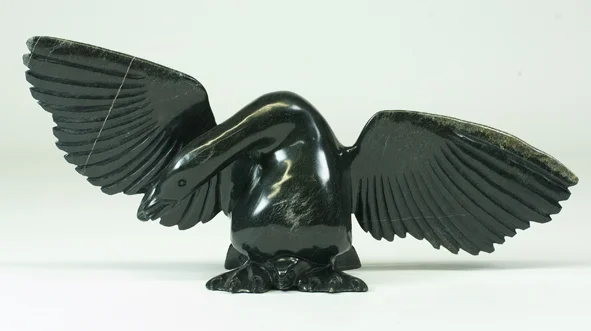 8466L Preening Bird, 2018 Serpentinite H 5.5” W 13” D 2.5”