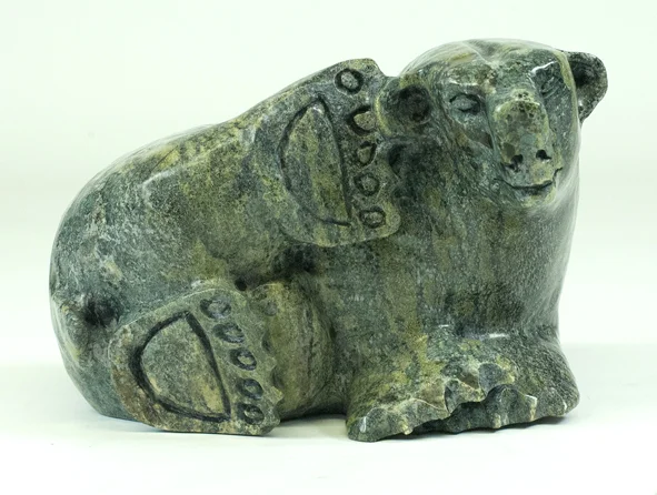 7444L Bear, 2018 Serpentinite H 5.5” W 8” D 7” 
