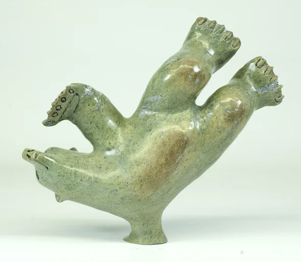 7272L Diving Bear, 2017 Serpentinite H 12.5” W 14” D 4”