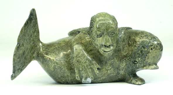 6371L Sedna and Whale, 2017 Serpentinite H 6” W 12” D 6.5”