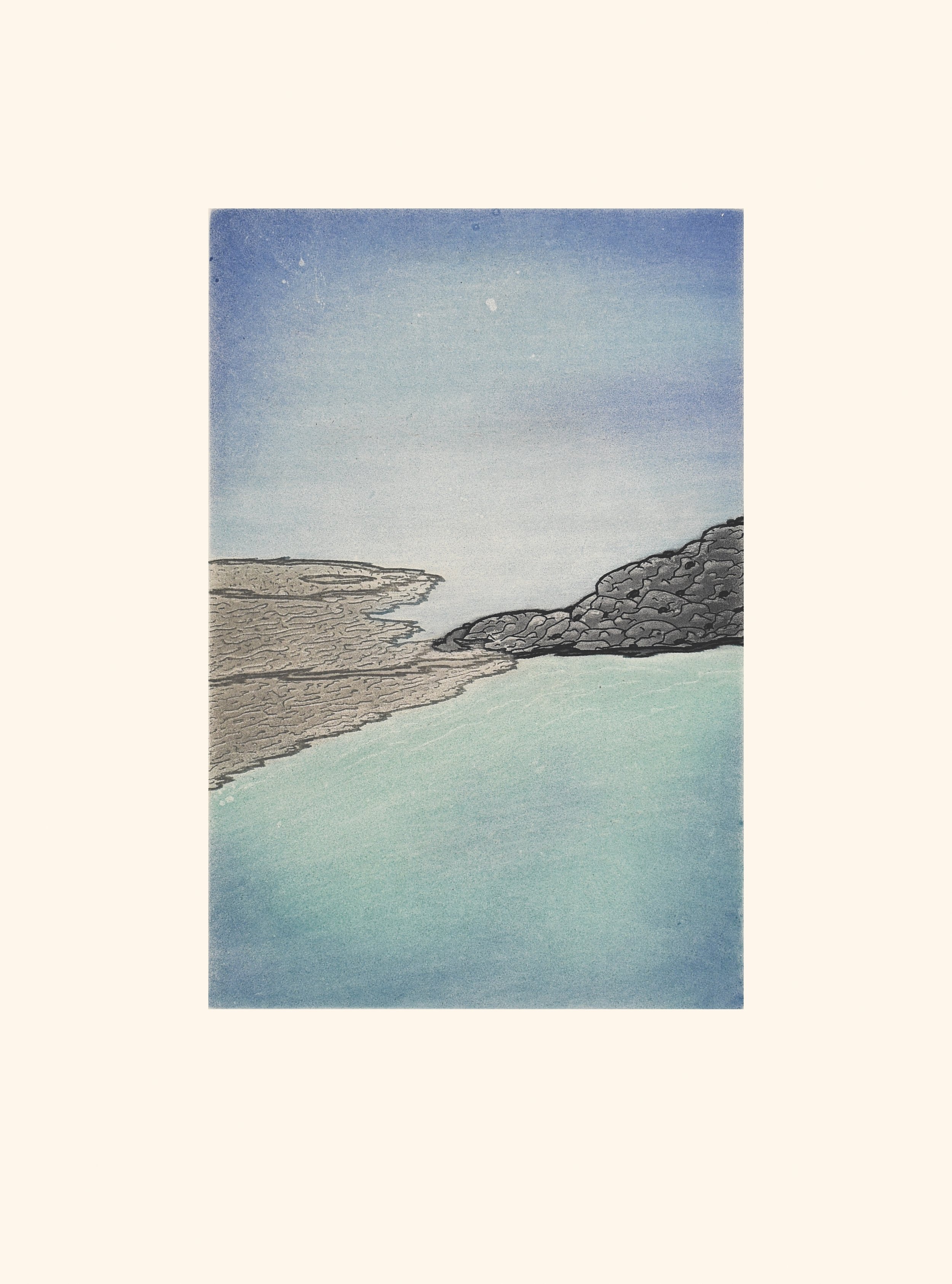 NICOTYE SAMAYUALIE 20. Sikkuksartuq (Ice Forming) Etching & Aquatint Paper: Arches White Printer: Studio PM 48 x 35.5 cm $ 500