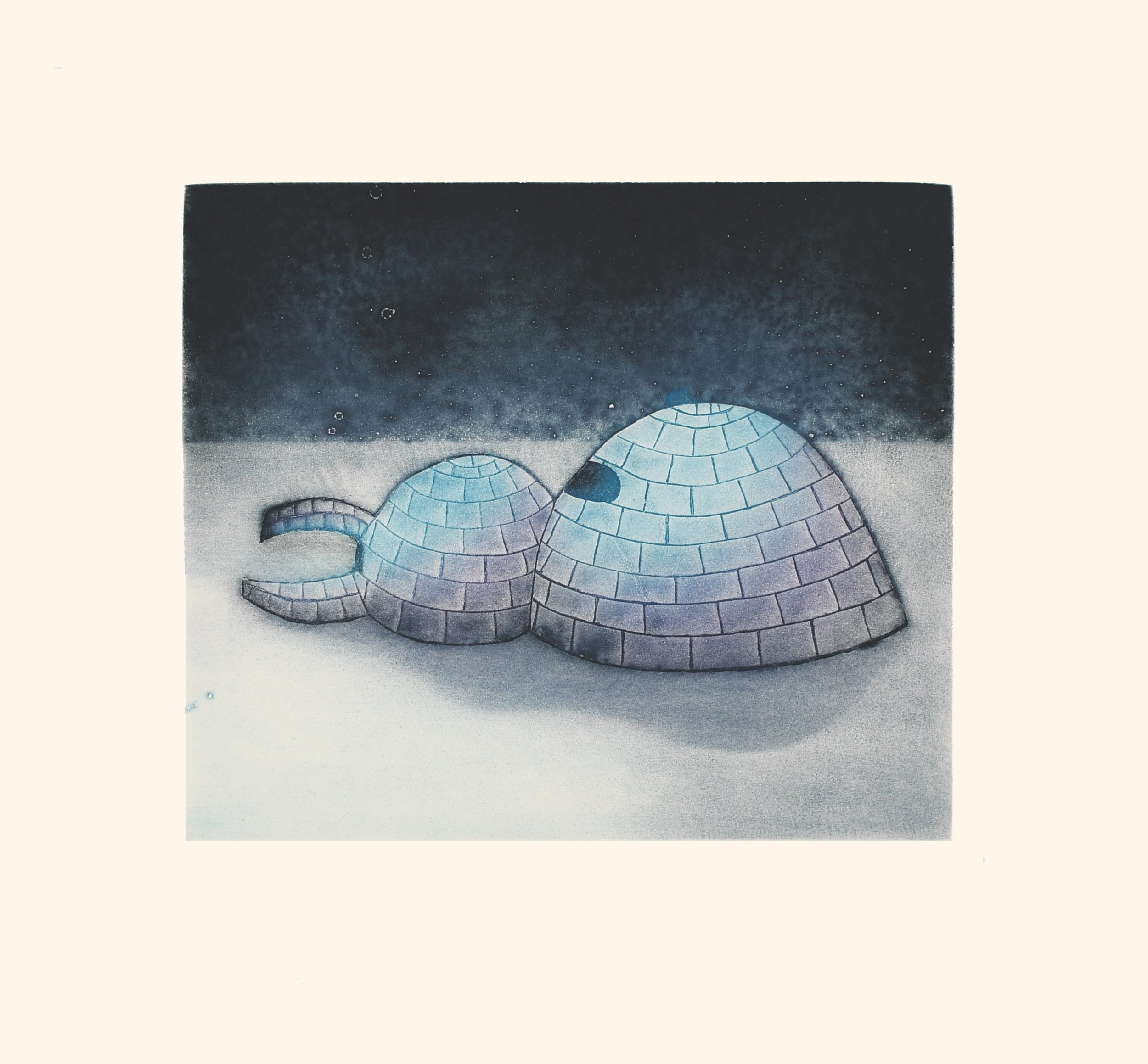 SITA SAILA 25. Igluvigaq (A Place You Live) Etching & Aquatint Paper: Arches White Printer: Studio PM 44.7 x 48 cm $ 600