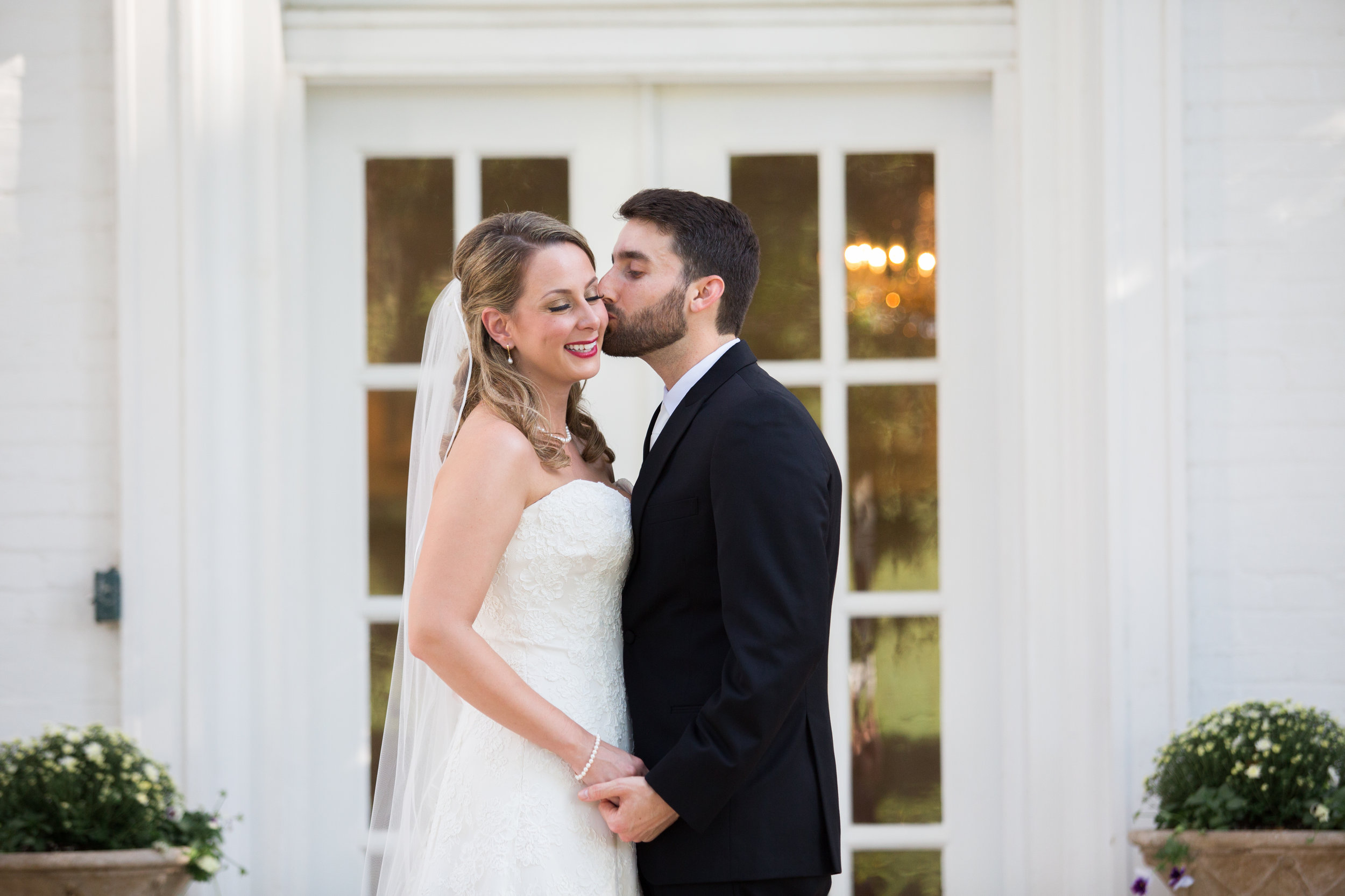 Bride and groom portrait at Whitehall Estate in Bluemont Virginia