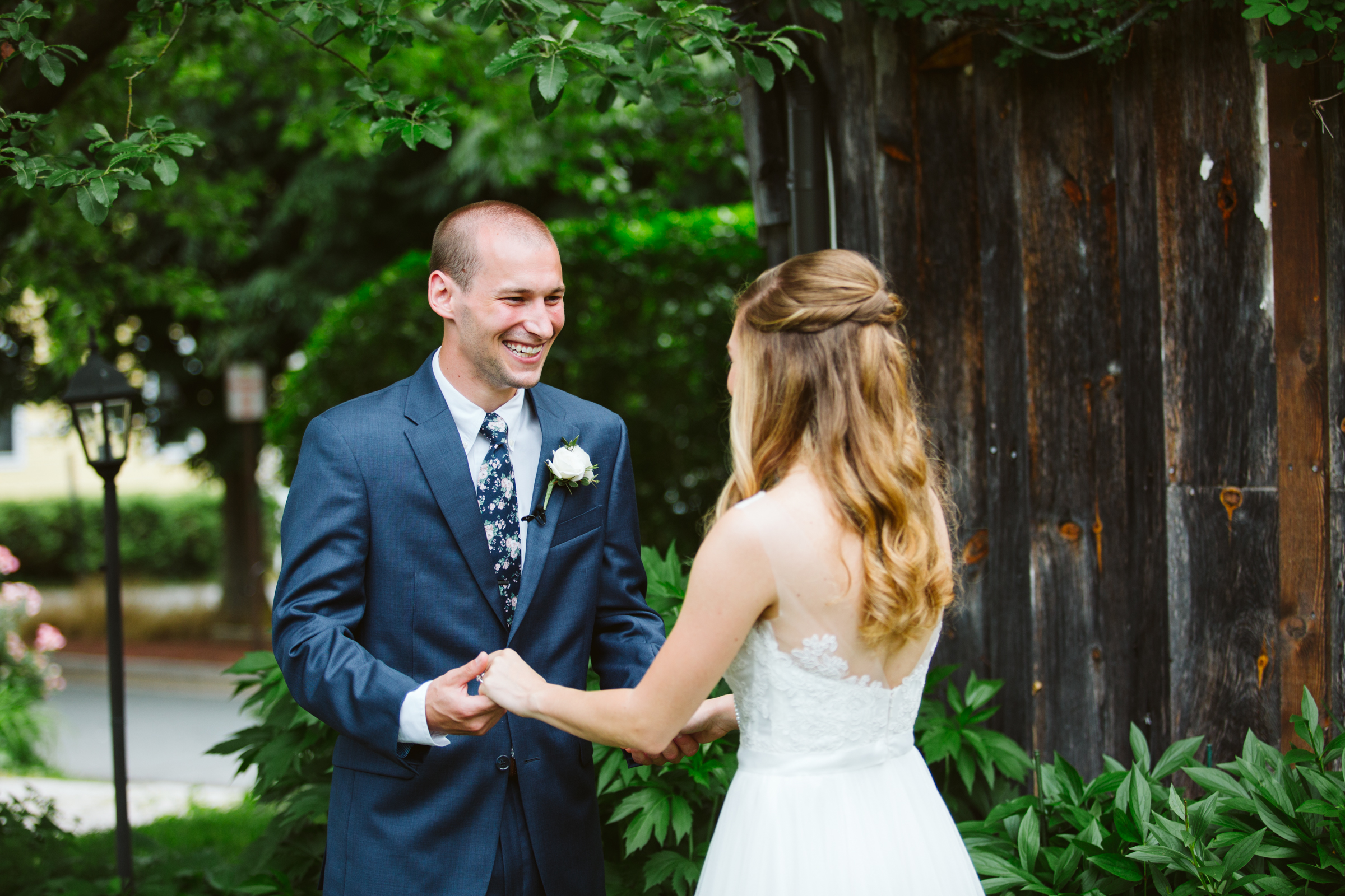 Bride groom first look at Birkby House in Leesburg Virginia