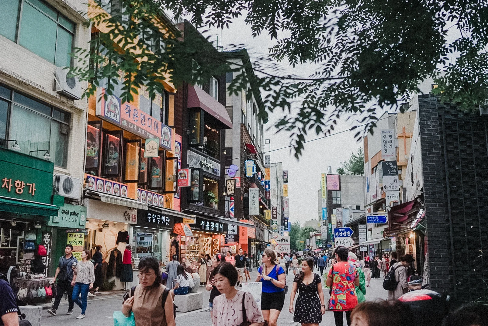 Walking around the shopping areas